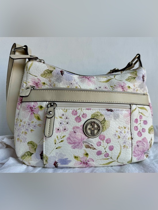 Giani Bernini Handbags - Giani Bernini Floral Faux-Leather Medium Hobo Crossbody Bag NWOT